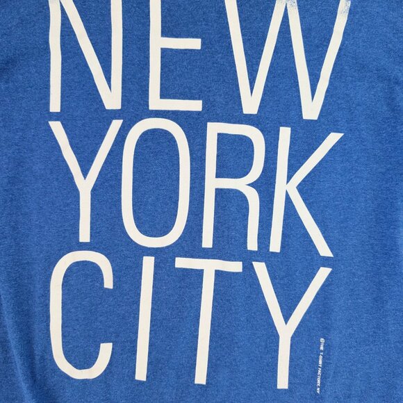 New York City T-Shirt Mens XL Blue Adult State Statue Of Liberty Distressed Logo - Picture 3 of 3